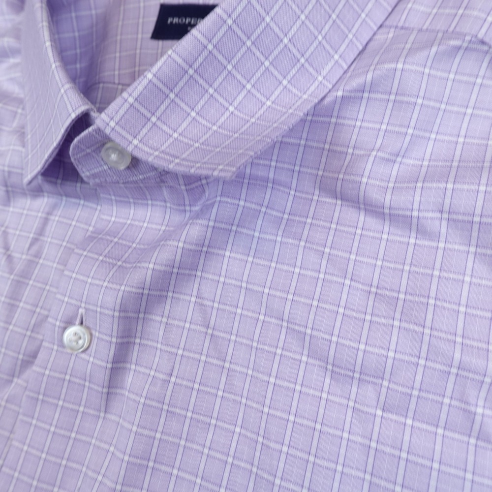 Proper Cloth Shirt Long Sleeve Button Up Purple Size XL Custom Tailored
